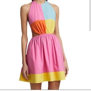 STAUD Eliana colorblock mini dress